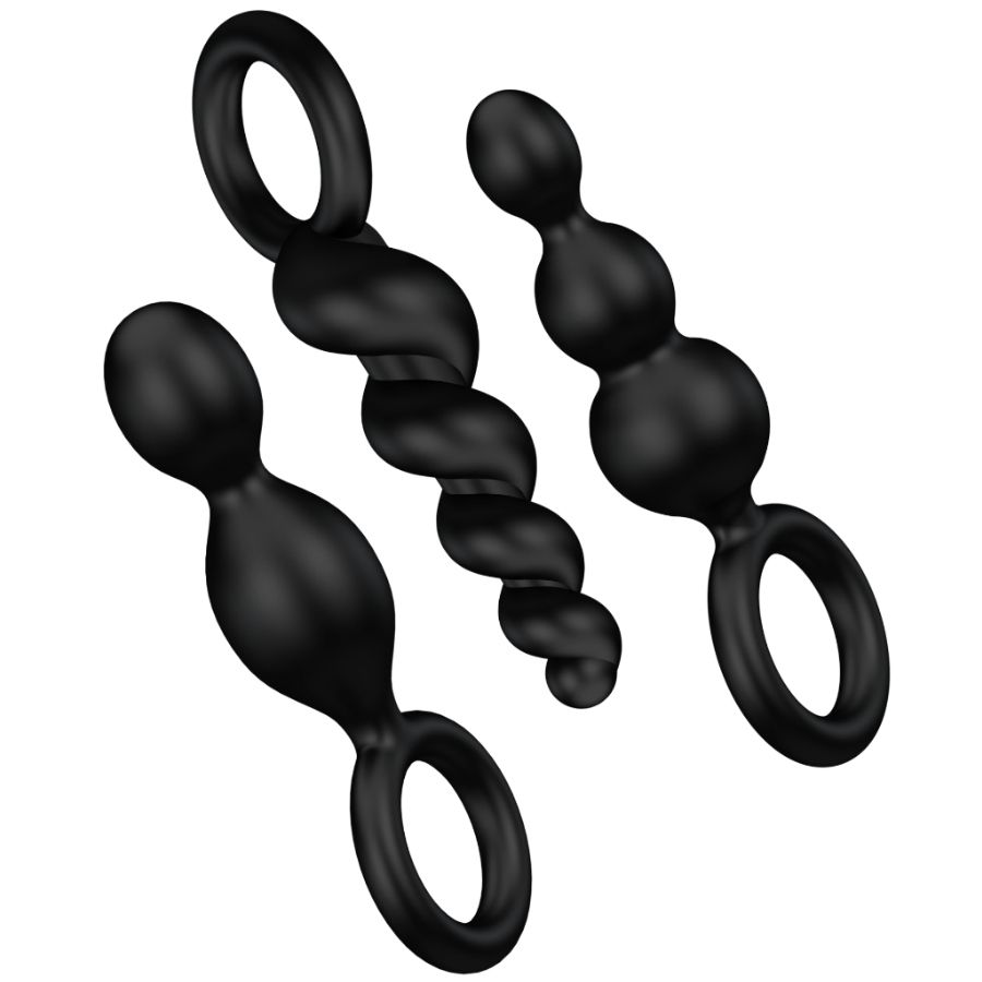 SATISFYER - SET 3 PZ TAPPI ANAL NERO SATISFYER PLUGS