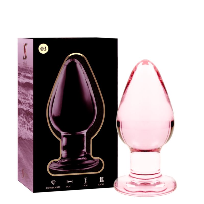 NEBULA SERIES BY IBIZA - MODELLO 3 PLUG ANALE VETRO BOROSILICATO ROSA 11 CM -O- 5 CM NEBULA SERIES BY IBIZA