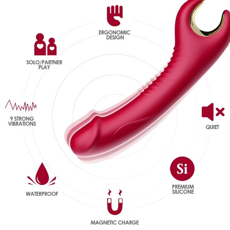 ARMONY - VIBRATORE E ROTATORE PRINCE DILDO ROSSO ARMONY VIBRATORS