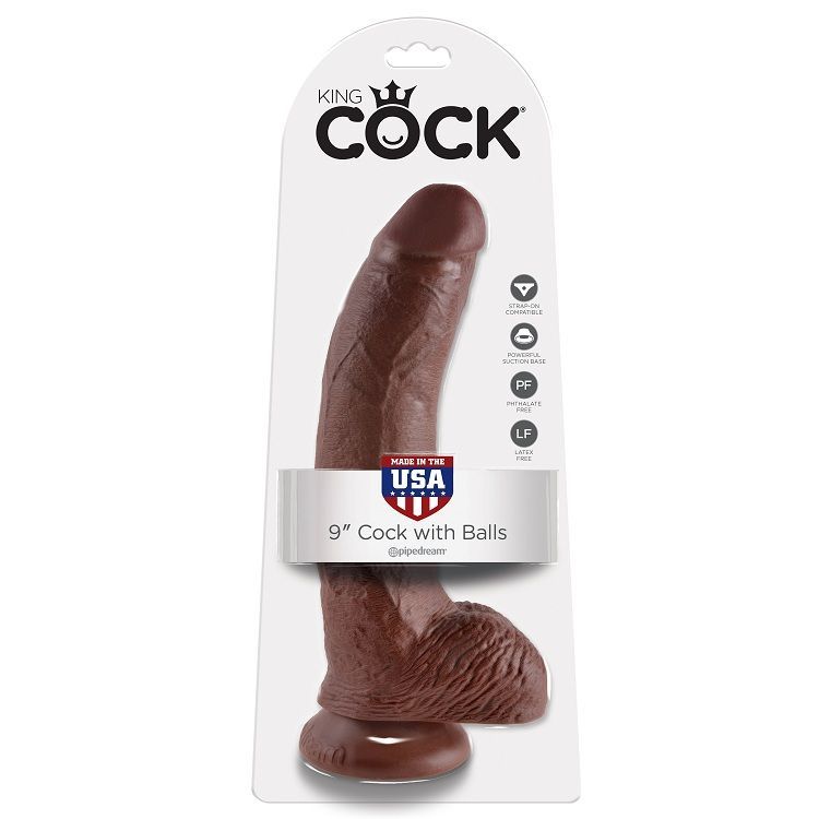 KING COCK - 9 DILDO MARRONE CON SFERE 22.9 CM KING COCK