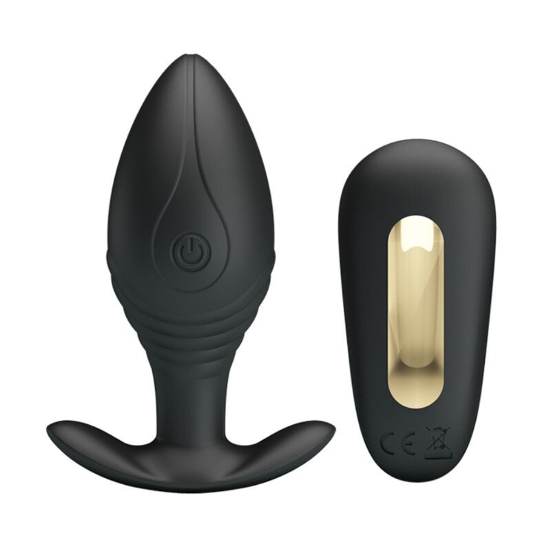 PRETTY LOVE - VIBRATORE RICARICABILE PLUG ANALE REGINA NERO REMOTE CONTROL