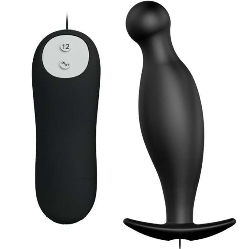 PRETTY LOVE - PLUG ANALE IN SILICONE 12 MODALIT DI VIBRAZIONE NERO REMOTE CONTROL