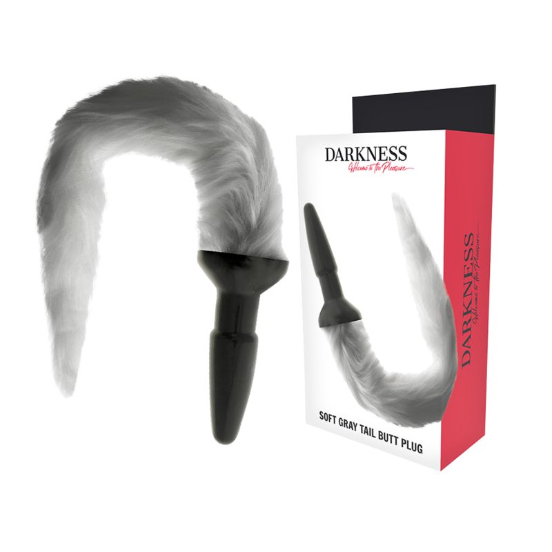 DARKNESS - PLUG ANALE IN SILICONE CON CODA GRIGIA DARKNESS ANAL