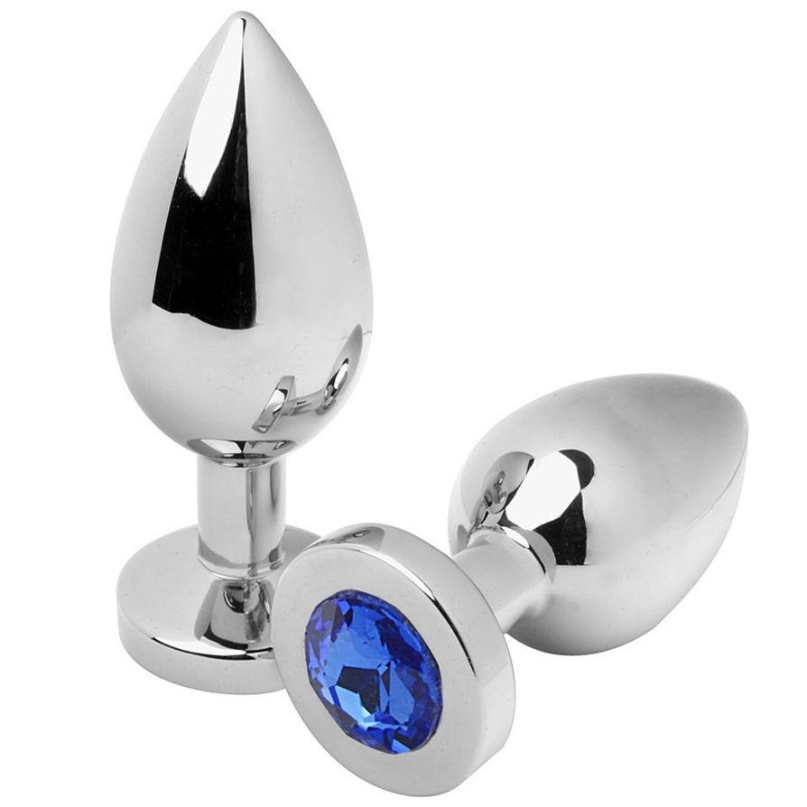 METAL HARD - PLUG ANALE DIAMOND BLUE MEDIO 7.62CM METAL HARD
