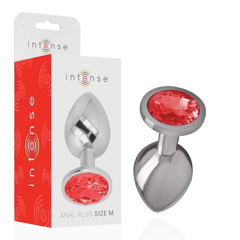 INTENSE - PLUG ANALE IN METALLO CON CRISTALLO ROSSO MISURA M INTENSE ANAL TOYS