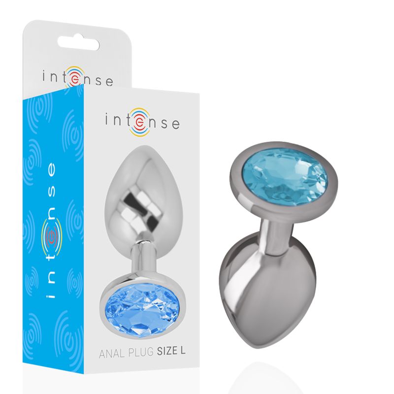 INTENSE - PLUG ANALE IN METALLO ALLUMINIO CON CRISTALLO BLU TAGLIA L INTENSE ANAL TOYS