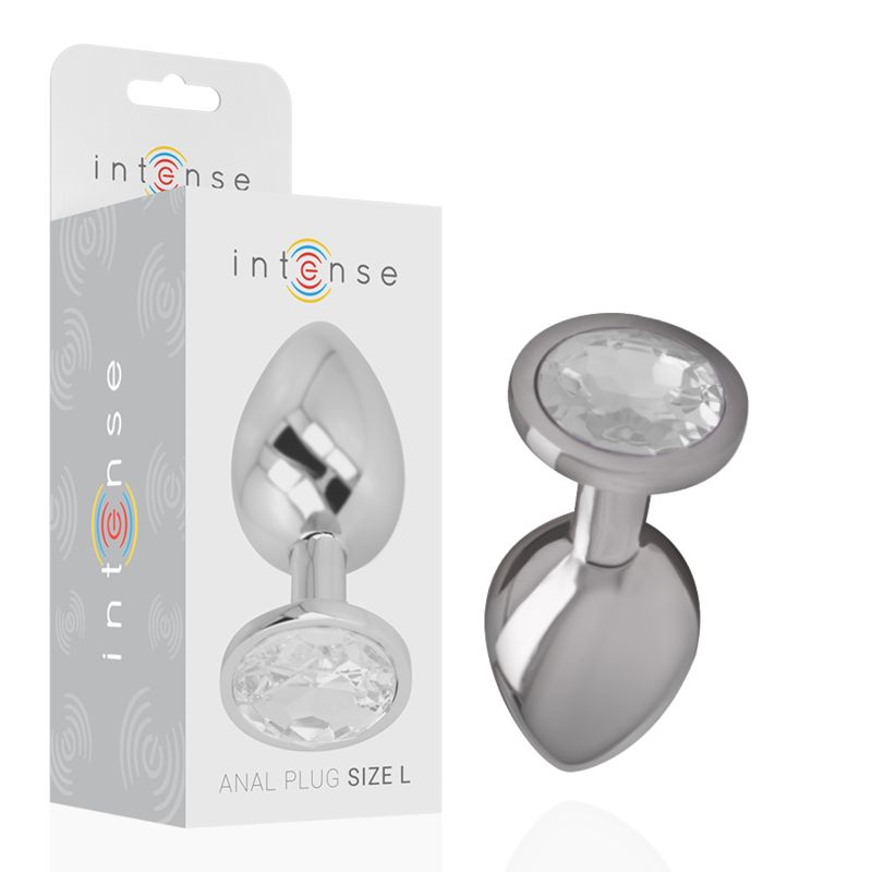 INTENSE - PLUG ANALE IN METALLO ALLUMINIO CON CRISTALLO ARGENTO MISURA L INTENSE ANAL TOYS