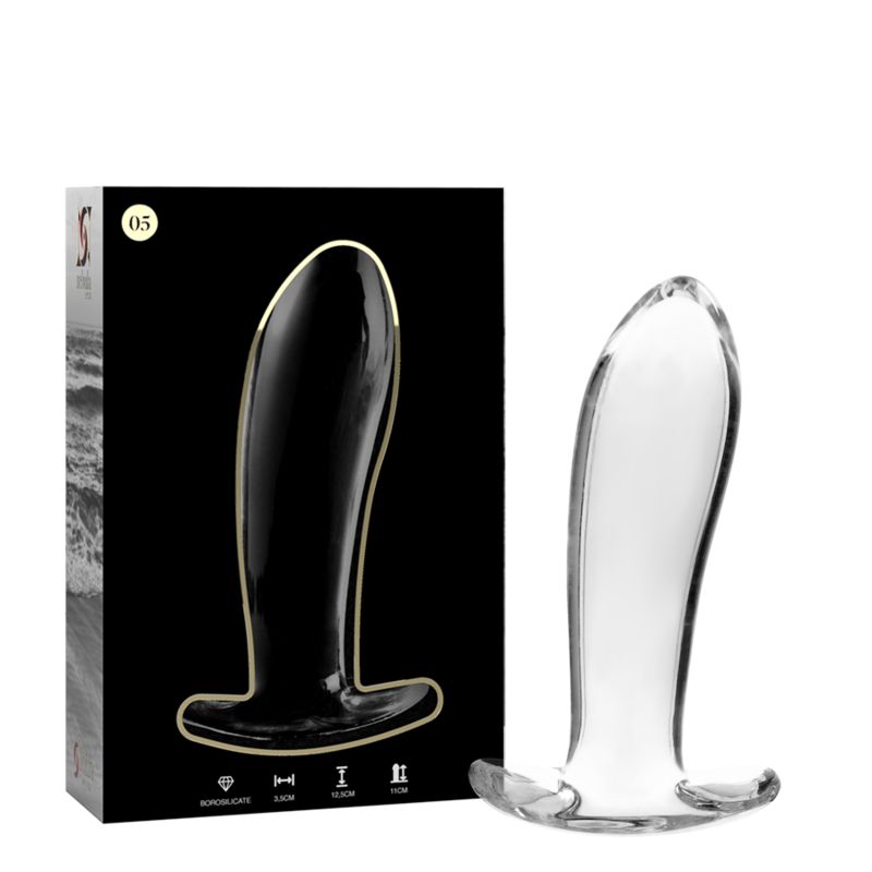 NEBULA SERIES BY IBIZA - MODELLO 5 PLUG ANALE VETRO BOROSILICATO TRASPARENTE 12.5 CM -O- 3.5 CM NEBULA SERIES BY IBIZA