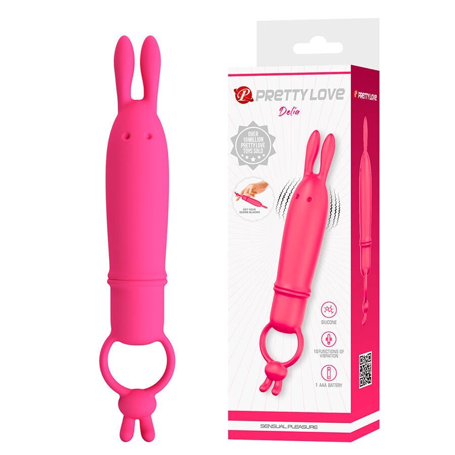 PRETTY LOVE - DELIA VIBRATORE CONIGLIO CON ANELLO DI RESISTENZA FOR HIM