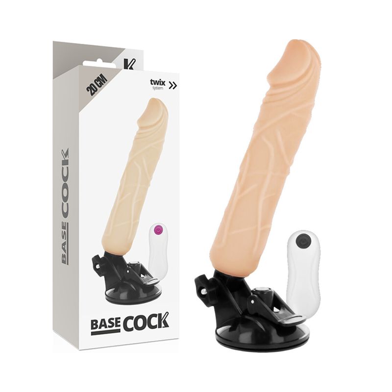 BASECOCK - VIBRATORE REALISTICO TELECOMANDO FLESH 20 CM -O- 4 CM BASECOCK