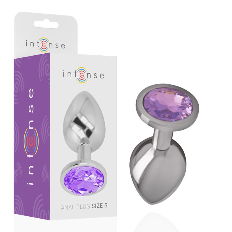 INTENSE - PLUG ANALE IN METALLO ALLUMINIO CON CRISTALLO VIOLA MISURA L INTENSE ANAL TOYS