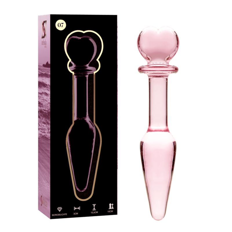 NEBULA SERIES BY IBIZA - MODELLO 7 PLUG ANALE VETRO BOROSILICATO ROSA 13.5 CM -O- 3 CM NEBULA SERIES BY IBIZA
