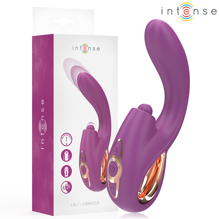 INTENSE - LALI VIBRATORE MULTIFUNZIONE PUNTO G TAPPING &amp; THRUST &amp; VIBRATION VIOLA INTENSE HIGH TECH