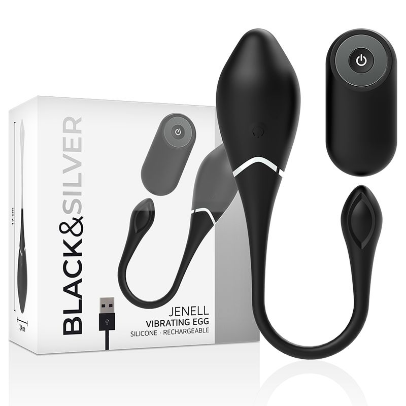 BLACK&amp;SILVER - UOVO VIBRANTE RICARICABILE JENELL BLACK&amp;SILVER