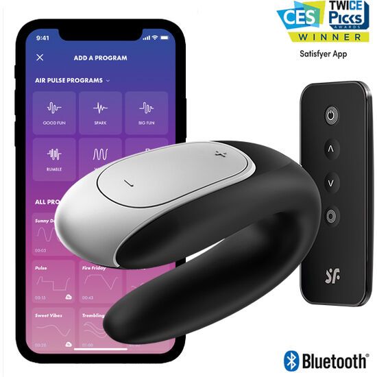SATISFYER - VIBRATORE DOUBLE FUN PARTNER NERO SATISFYER CONNECT