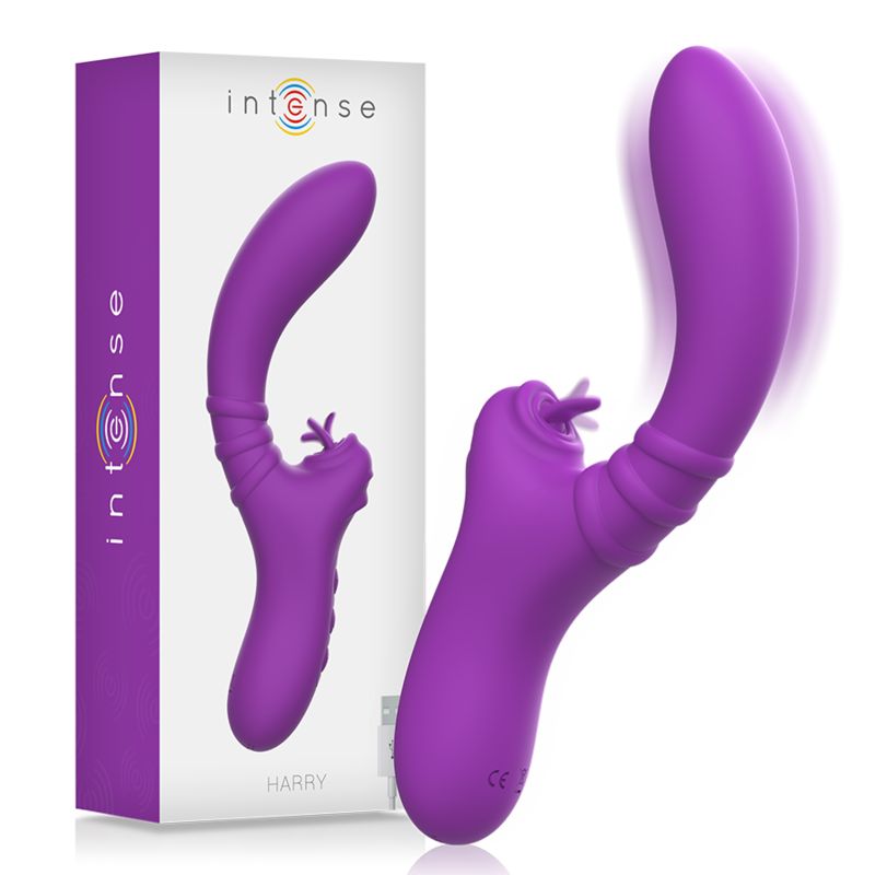 INTENSE - VIBRATORE FLESSIBILE HARRY CON LINGUA VIOLA INTENSE HIGH TECH
