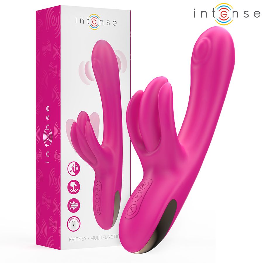 INTENSE - VIBRATORE MULTIFUNZIONE CONIGLIO BRITNEY 23 CM ROSA INTENSE HIGH TECH
