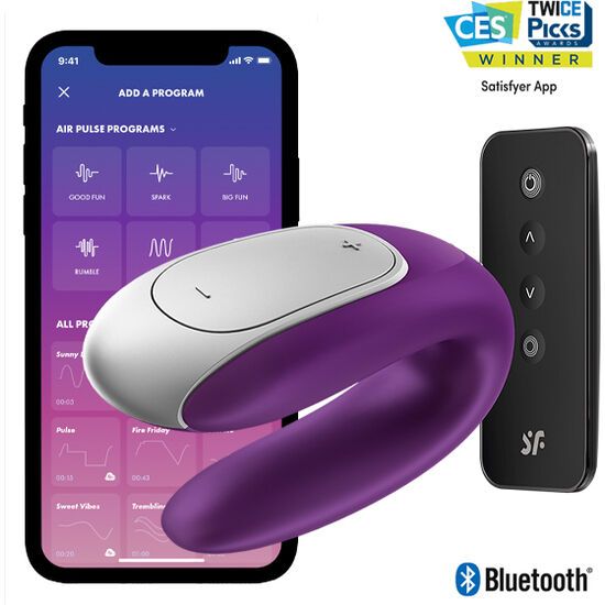 SATISFYER - VIBRATORE DOPPIO PARTNER DIVERTENTE VIOLA SATISFYER CONNECT