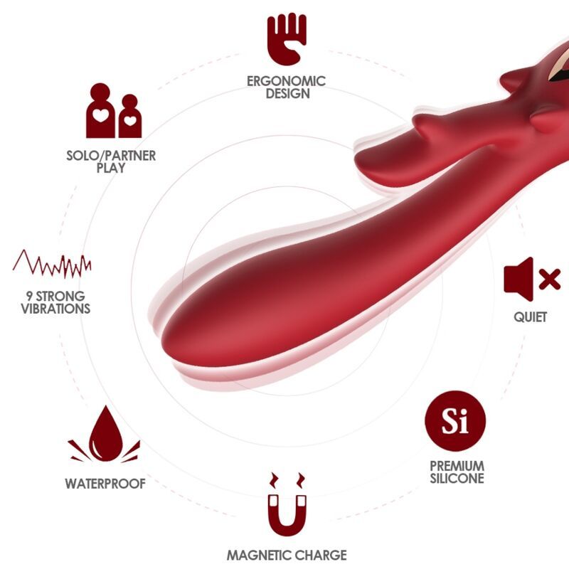 ARMONY - VIBRATORE ELK RABBIT CURVO ROSSO ARMONY VIBRATORS