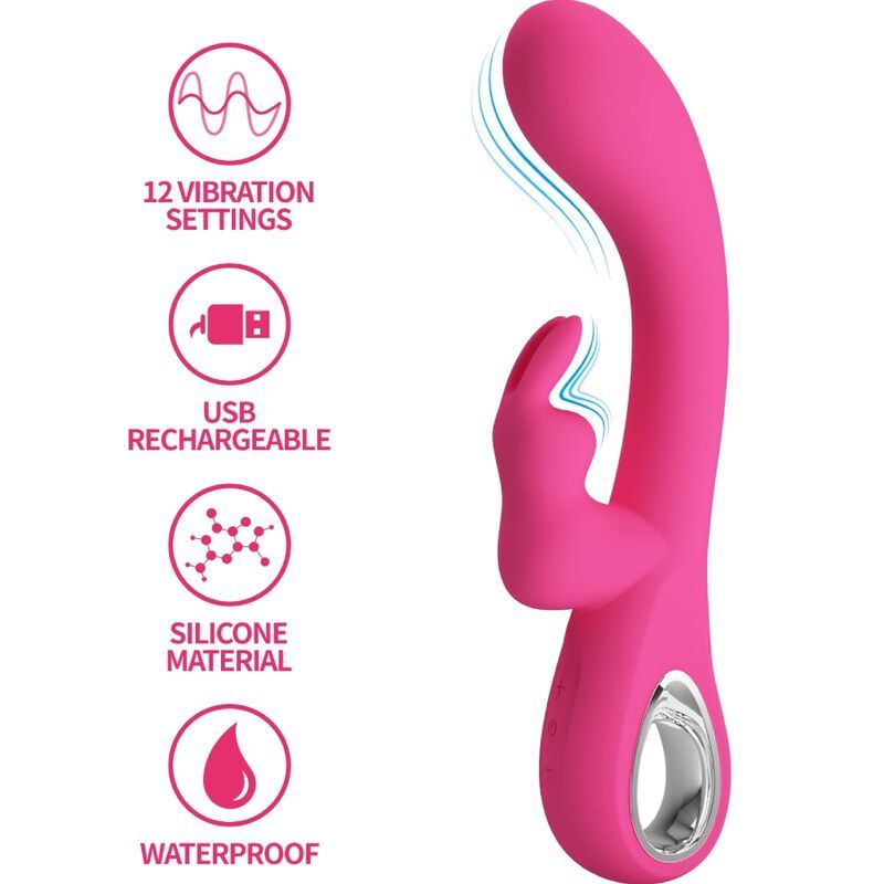 PRETTY LOVE - VIBRATORE NOVAK RABBIT 12 VIBRAZIONI ROSA HIGH TECH