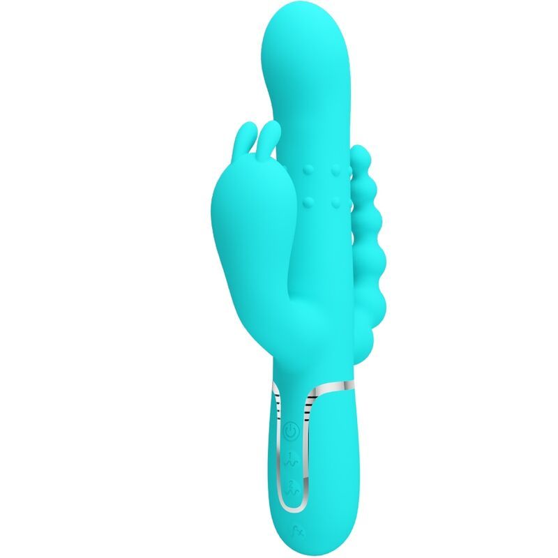 PRETTY LOVE - CAMMY 4 IN 1 MULTIFUNZIONE VIBRATORE TRIPLE RABBIT BLU HIGH TECH