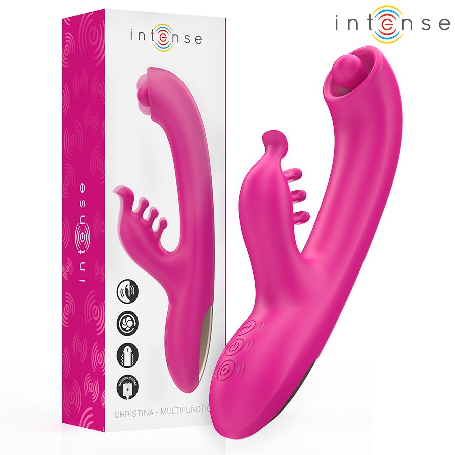 INTENSE - CHRISTINA VIBRATORE MULTIFUNZIONE RABBIT 22,5 CM ROSA INTENSE HIGH TECH