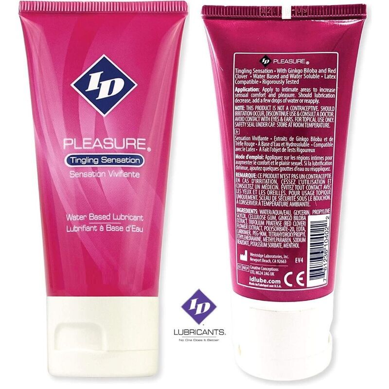 ID PLEASURE - LUBRIFICANTE A BASE ACQUA SENSAZIONE TINGENTE TUBO DA VIAGGIO 60 ML ID PLEASURE