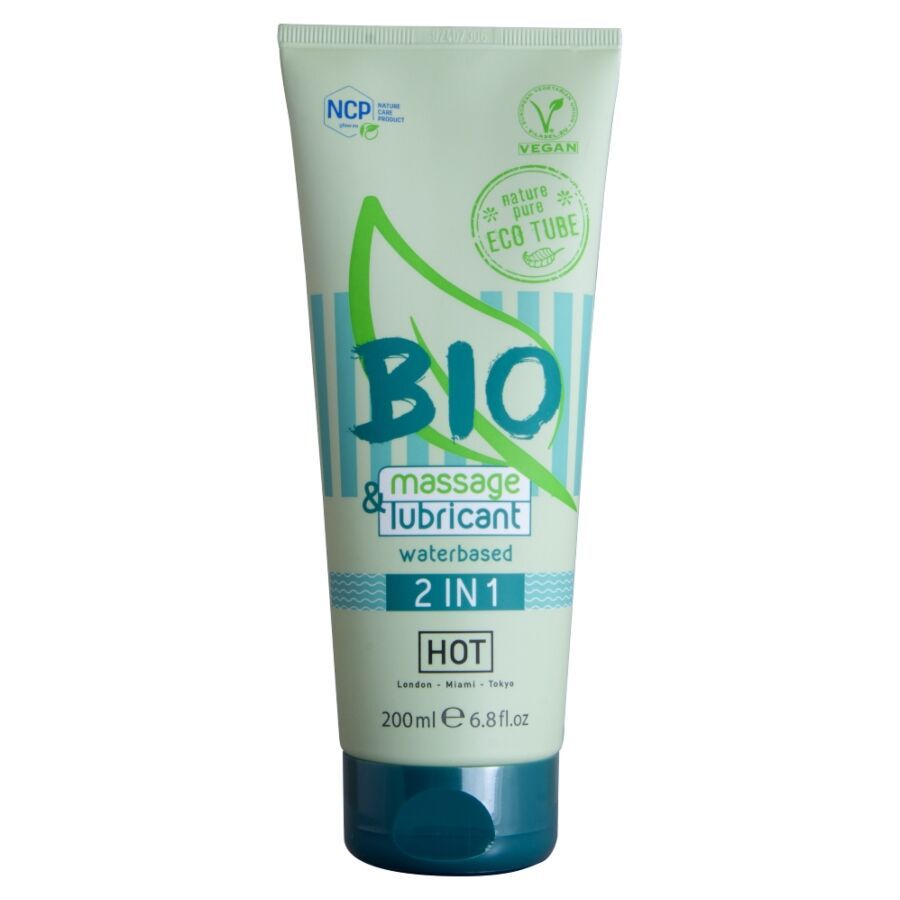 HOT - BIO MASSAGGIO E LUBRIFICANTE A BASE D'ACQUA 2 IN 1 200 ML HOT