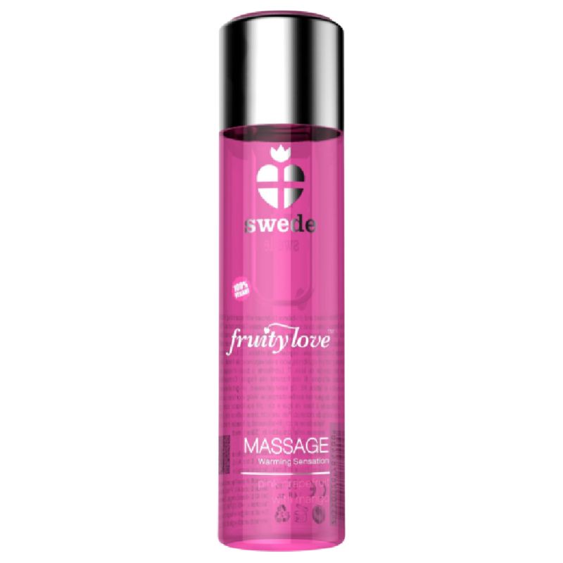SWEDE - FRUITY LOVE OLIO DA MASSAGGIO EFFETTO RISCALDANTE LAMPONE ROSA E RABARBARO 120 ML SWEDE