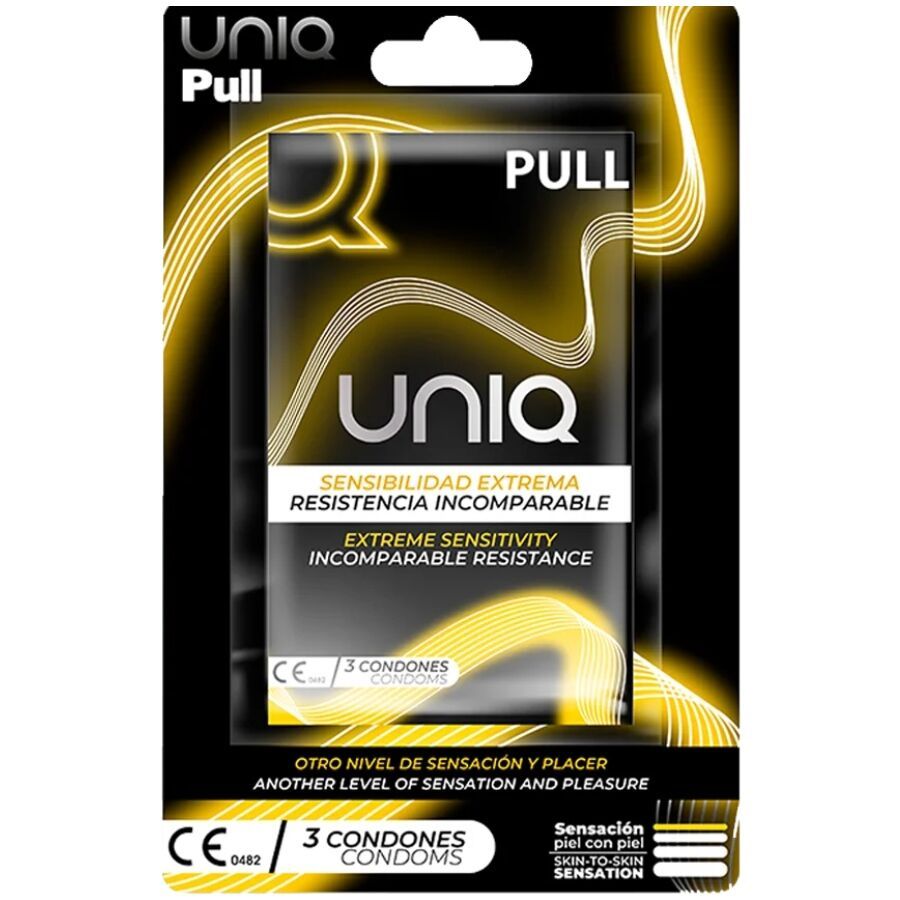 UNIQ - PRESERVATIVI SENZA LATTICE CON STRISCE 3 UNITÀ UNIQ