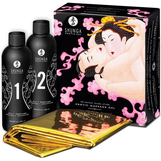 SHUNGA - GEL DA MASSAGGIO EROTICO CORPO A CORPO FRAGOLE E CAVA SHUNGA KITS