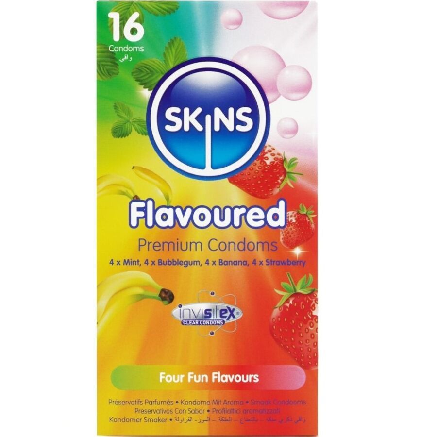 SKINS - PRESERVATIVI MULTIGUSTO PREMIUM CONFEZIONE DA 16 SKINS
