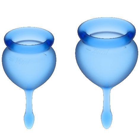 SATISFYER - COPPA MESTRUALE FEEL GOOD BLU SCURO 15 + 20 ML SATISFYER MENSTRUAL CUPS