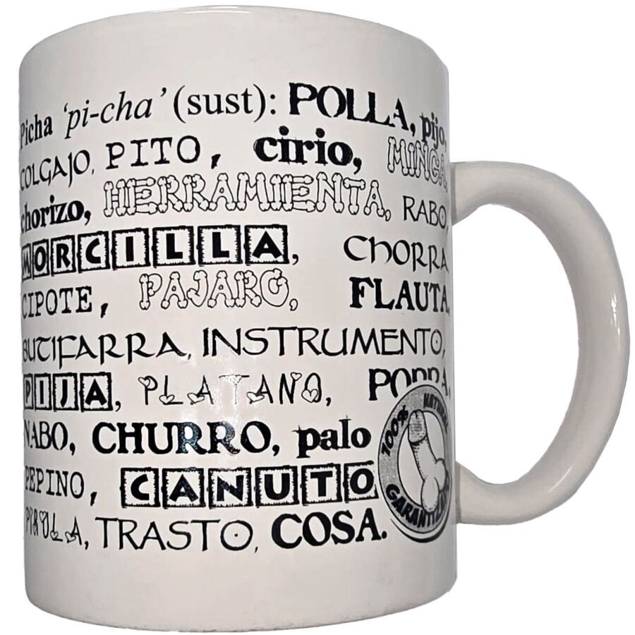 DIABLO PICANTE - TAZZA BIANCA CON SINONIMI DI PENE 370 ML DIABLO PICANTE