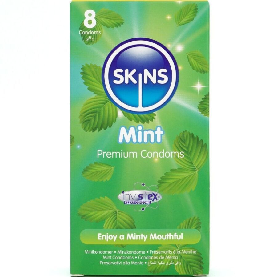 SKINS - PRESERVATIVI PREMIUM ALLA MENTA CONFEZIONE DA 8 SKINS
