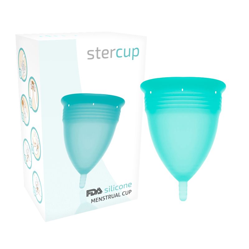 STERCUP - COPPA MESTRUALE IN SILICONE FDA ACQUAMARINA - TAGLIA L STERCUP