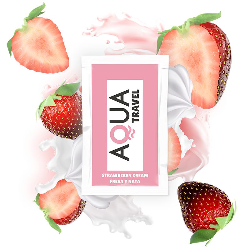 AQUA TRAVEL - LUBRIFICANTE A BASE ACQUA GUSTO CREMA DI FRAGOLA 6 ML AQUA TRAVEL
