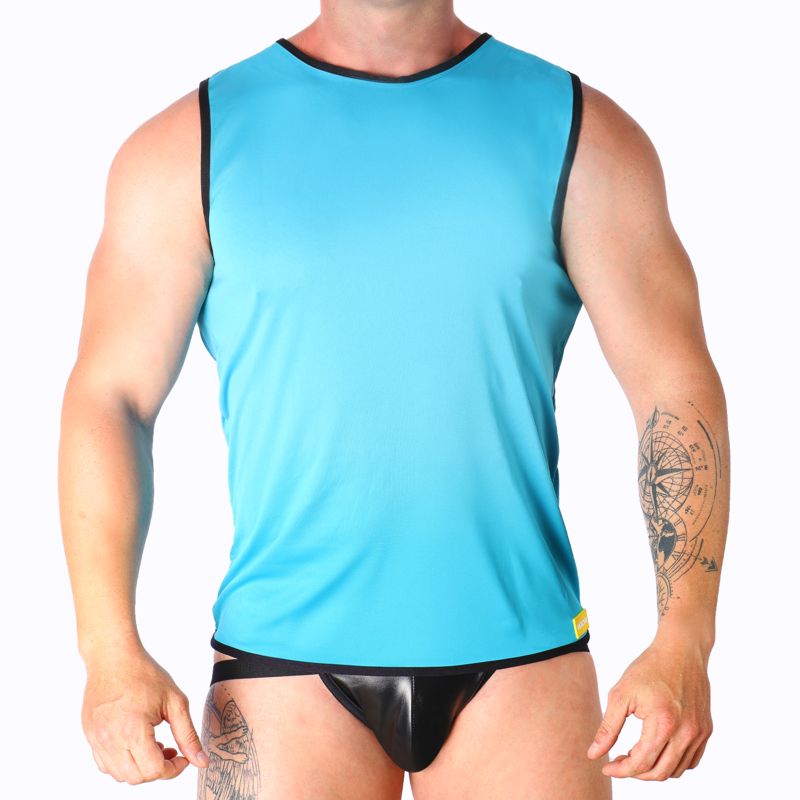 MACHO - MAGLIETTA BLU S/M MACHO UNDERWEAR