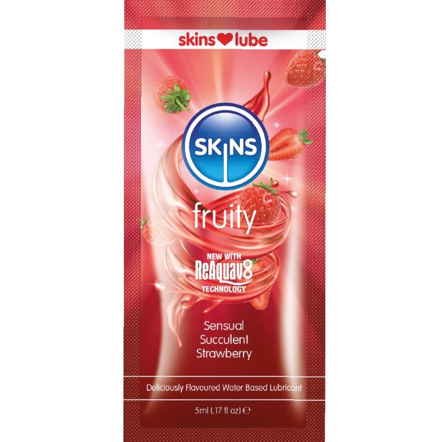 SKINS - LUBRIFICANTE FRUTTATO A BASE D'ACQUA FRAGOLA MONODOSE 5 ML SKINS