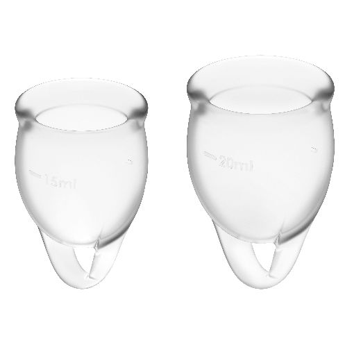 SATISFYER - FEEL CONFIDENT COPPA MESTRUALE TRASPARENTE 15 + 20 ML SATISFYER MENSTRUAL CUPS