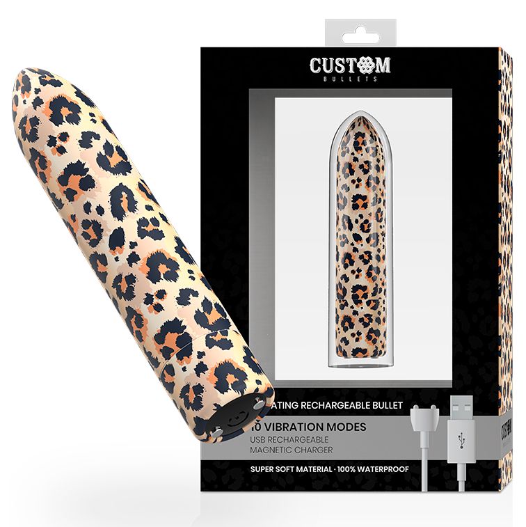 CUSTOM BULLETS - PERSONALIZZATI RICARICABILI LEOPARD 10 INTENSITÀ CUSTOM BULLETS