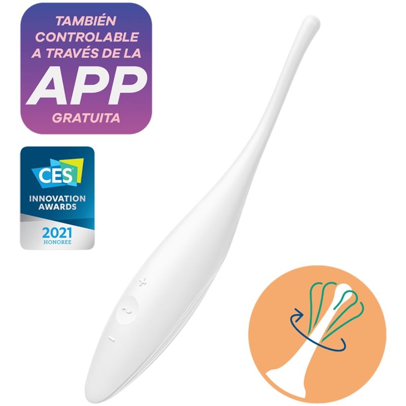 SATISFYER - VIBRATORE TWIRLING JOY CLIT TIP BIANCO SATISFYER CONNECT