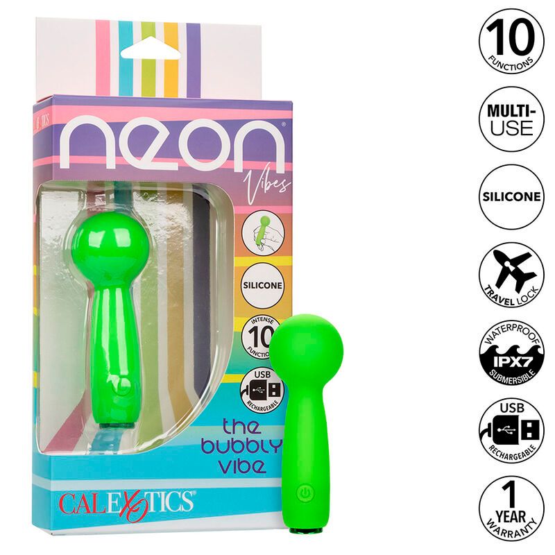 CALEXOTICS - NEON VIBES BUBBLY VIBE IL MINI MASSAGGIATORE 10 VIBRAZIONI VERDE CALEXOTICS