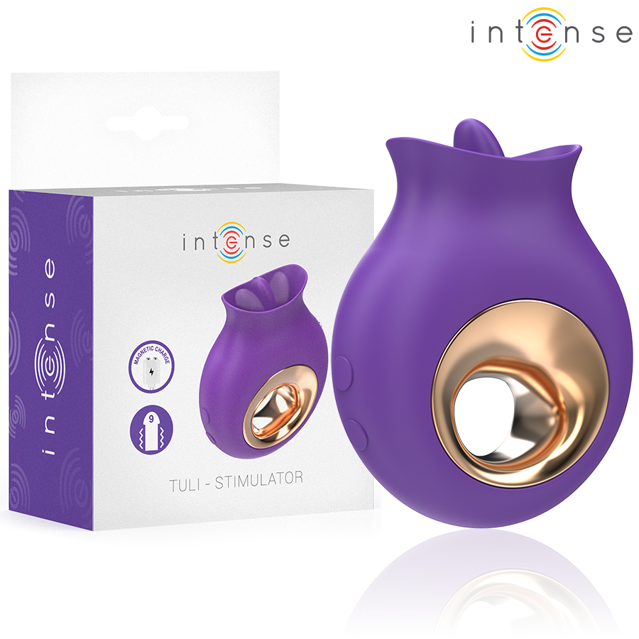 INTENSE - STIMOLATORE CLITORIDEO TULI 9 VIBRAZIONI E 9 OSCILLAZIONI VIOLA INTENSE FUN TOYS