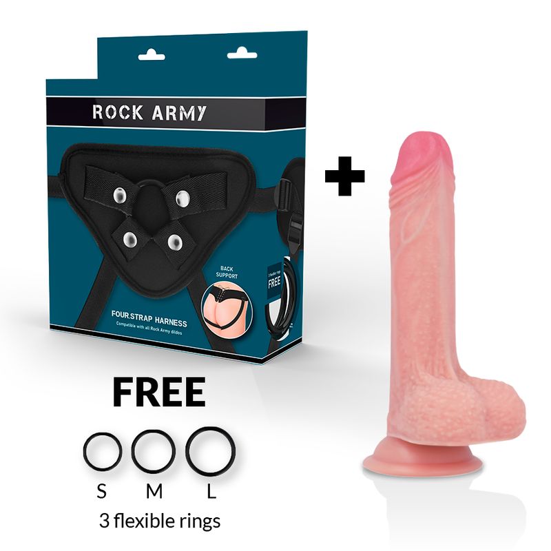 ROCKARMY - IMBRACATURA + SILICONE LIQUIDO PREMIUM MUSTANG REALISTICO 18 CM -O- 4.14 CM ROCK ARMY