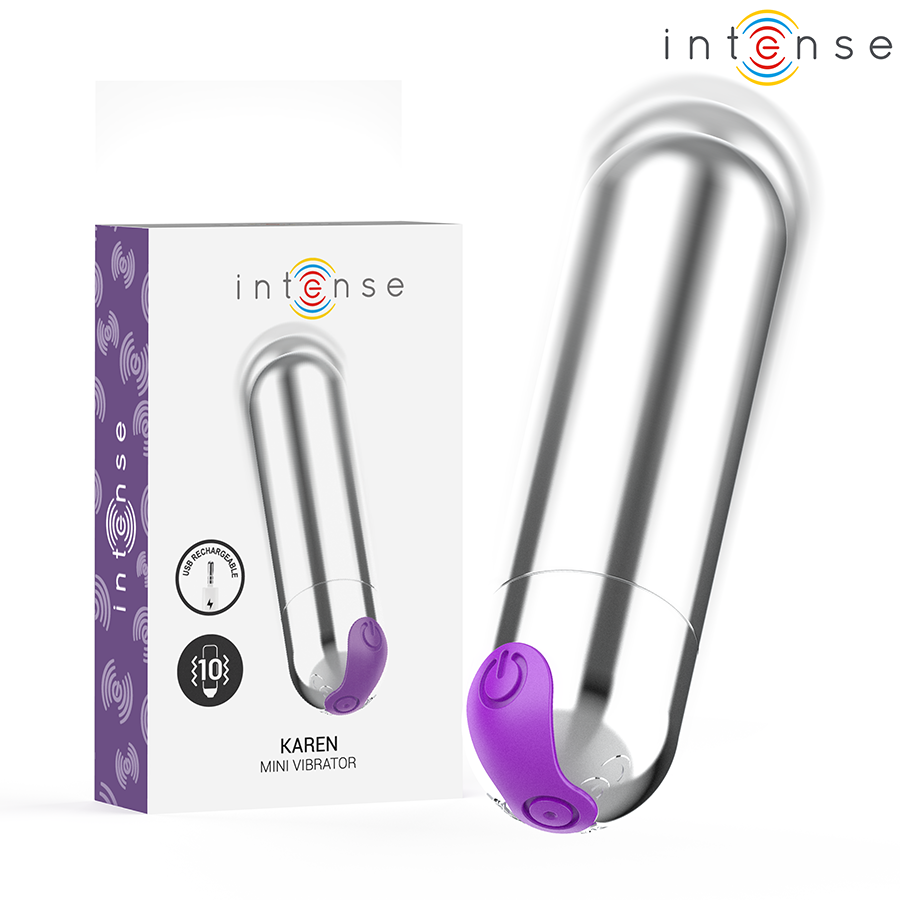 INTENSE - KAREN MINI PROIETTILE VIBRANTE RICARICABILE ARGENTO INTENSE FUN TOYS