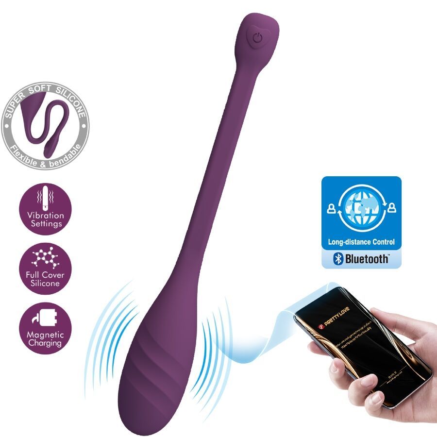 PRETTY LOVE - VIBRATORE CONTROLLATO DA APP LEVIATHAN VIOLA APP SERIES