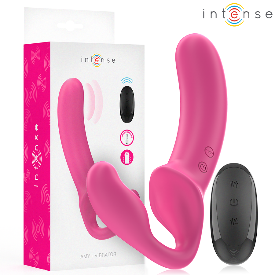 INTENSE - AMY DOPPIO VIBRATORE 20 CM ROSA TELECOMANDO INTENSE REMOTE CONTROL