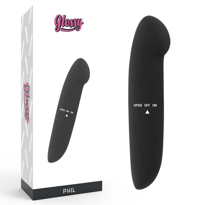 GLOSSY - VIBRATORE PHIL NERO GLOSSY