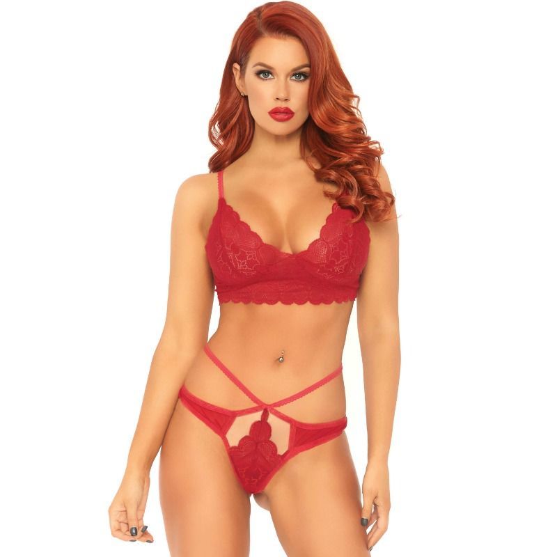 LEG AVENUE - SET 2 PEZZI BRALETTE E PERIZOMA IN PIZZO M/L LEG AVENUE SETS